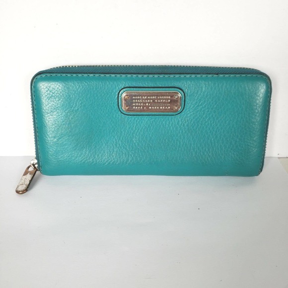Marc By Marc Jacobs Blue Zip Around Wallet Large Continental Heavy Duty Quality - Picture 1 of 11